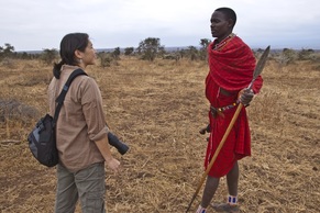 Woman and Maasai